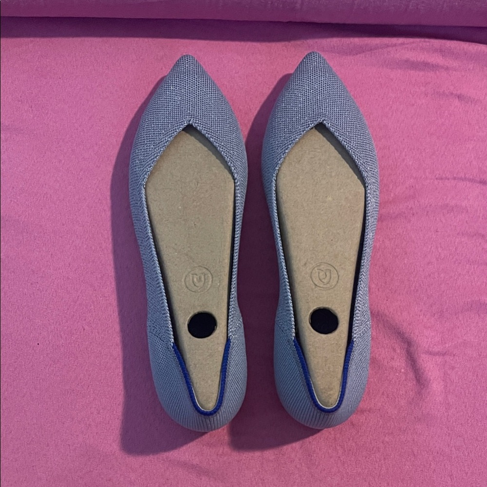 Rothy's Women's Sky Blue Sparkle Point Flats